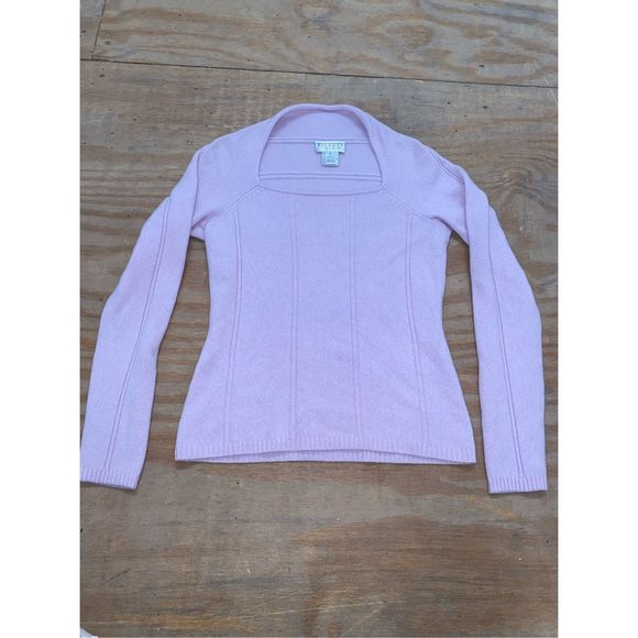 Talbots Lavender Purple Cashmere Square Neck Sweater Size Small - Picture 2 of 8